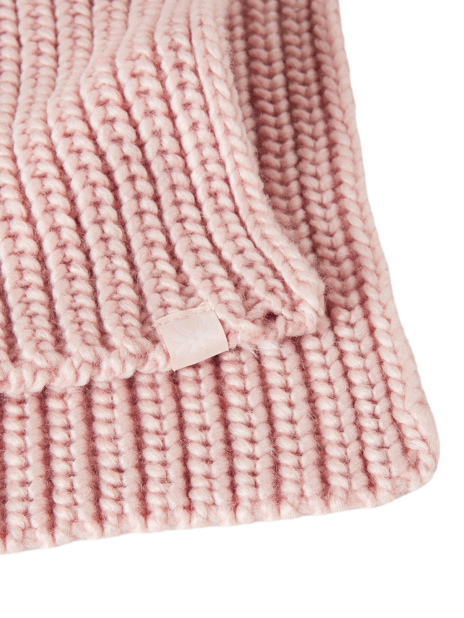 Product image 3 of 3, which shows Benetton Kids' Ribbed Knit Wool Blend Scarf, Pink, One
