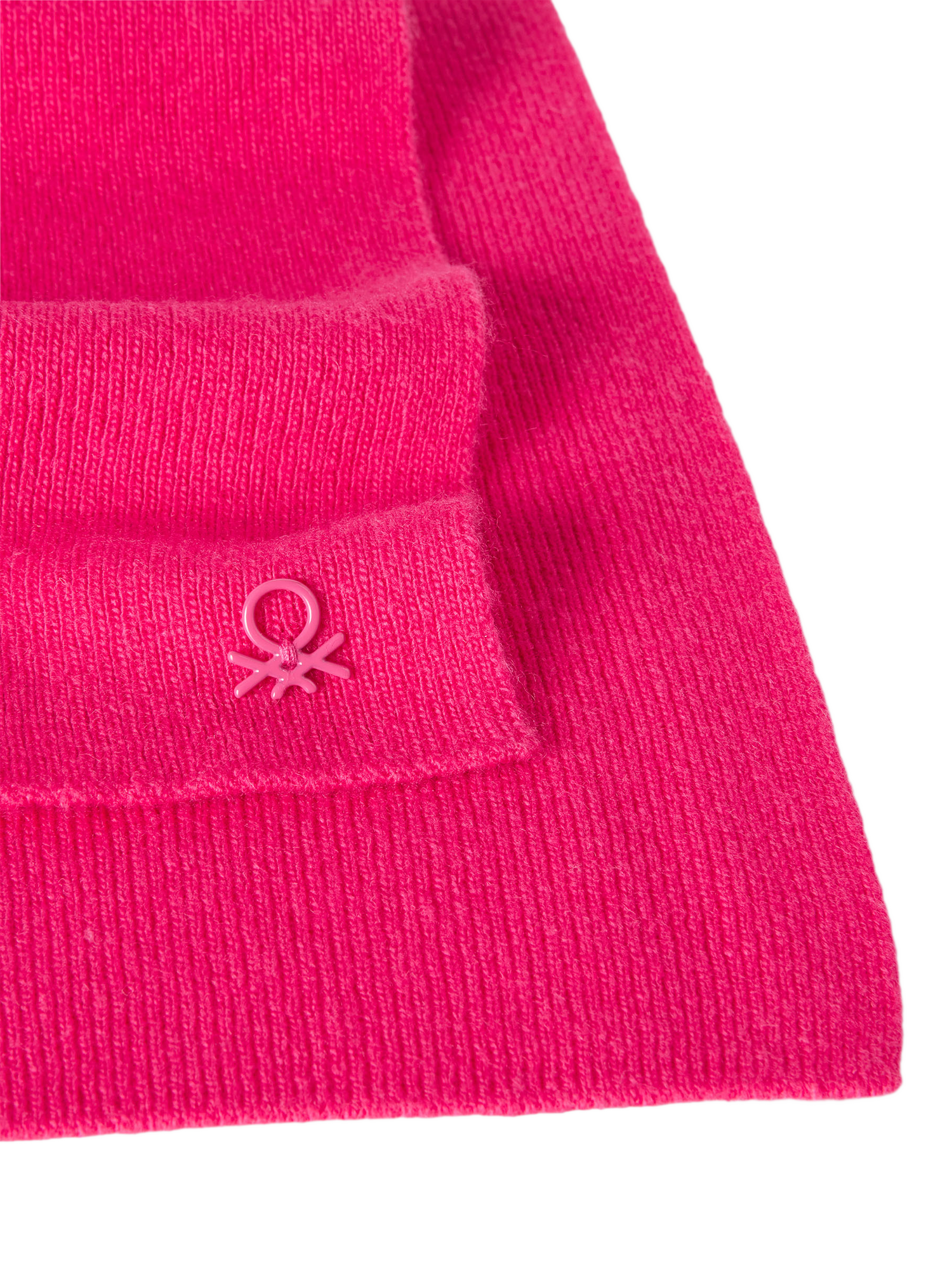 Product image 3 of 3, which shows Benetton Kids' Ribbed Knit Wool Blend Scarf, Pink, One