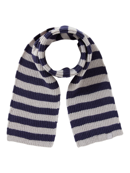 Benetton Kids' Two Tone Striped Knit Scarf, Grey