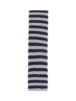 Benetton Kids' Two Tone Striped Knit Scarf - view 2, Grey