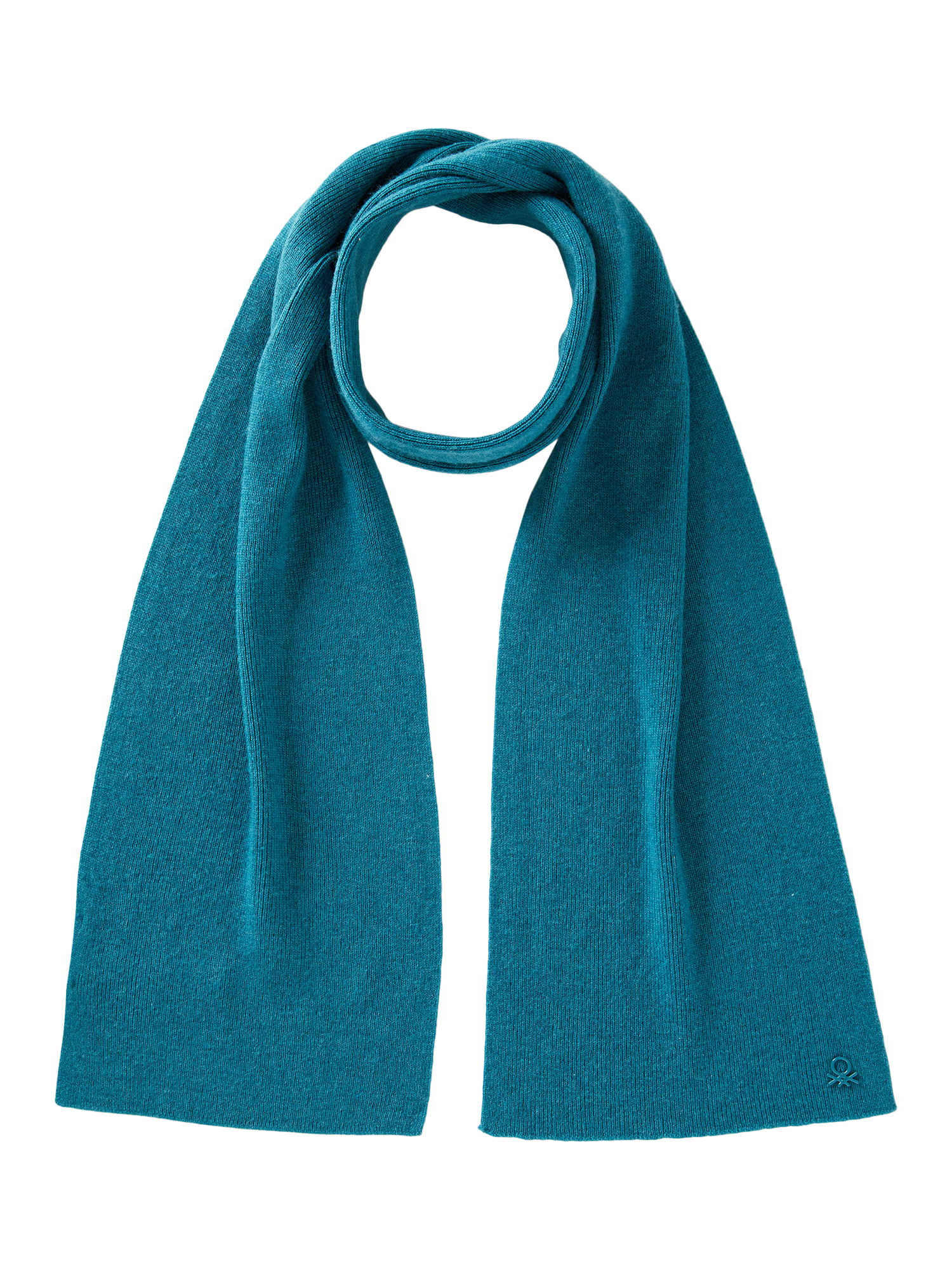 Product image 1 of 3, which shows Benetton Kids' Ribbed Knit Wool Blend Scarf, Blue, One