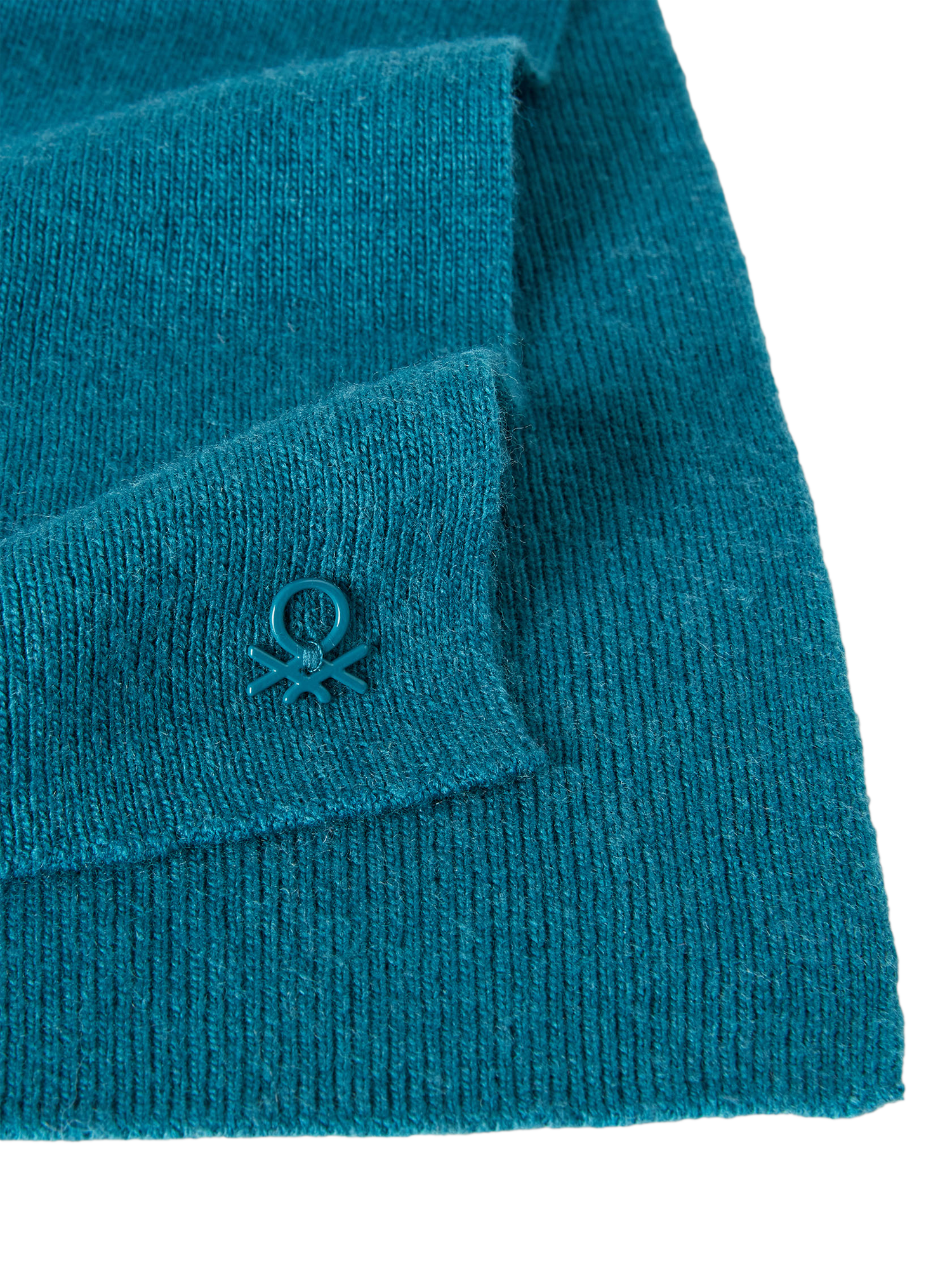 Product image 3 of 3, which shows Benetton Kids' Ribbed Knit Wool Blend Scarf, Blue, One