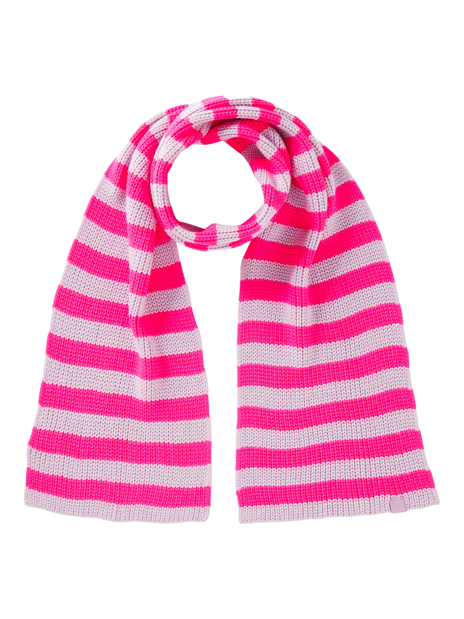 Product image 1 of 3, which shows Benetton Kids' Two Tone Striped Knit Scarf, Violet, One
