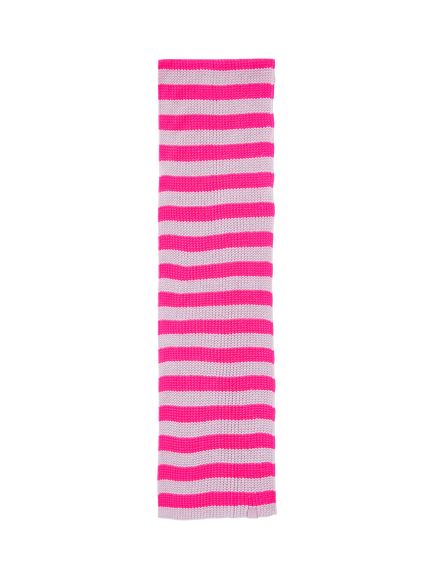 Benetton Kids' Two Tone Striped Knit Scarf - view 2, Violet