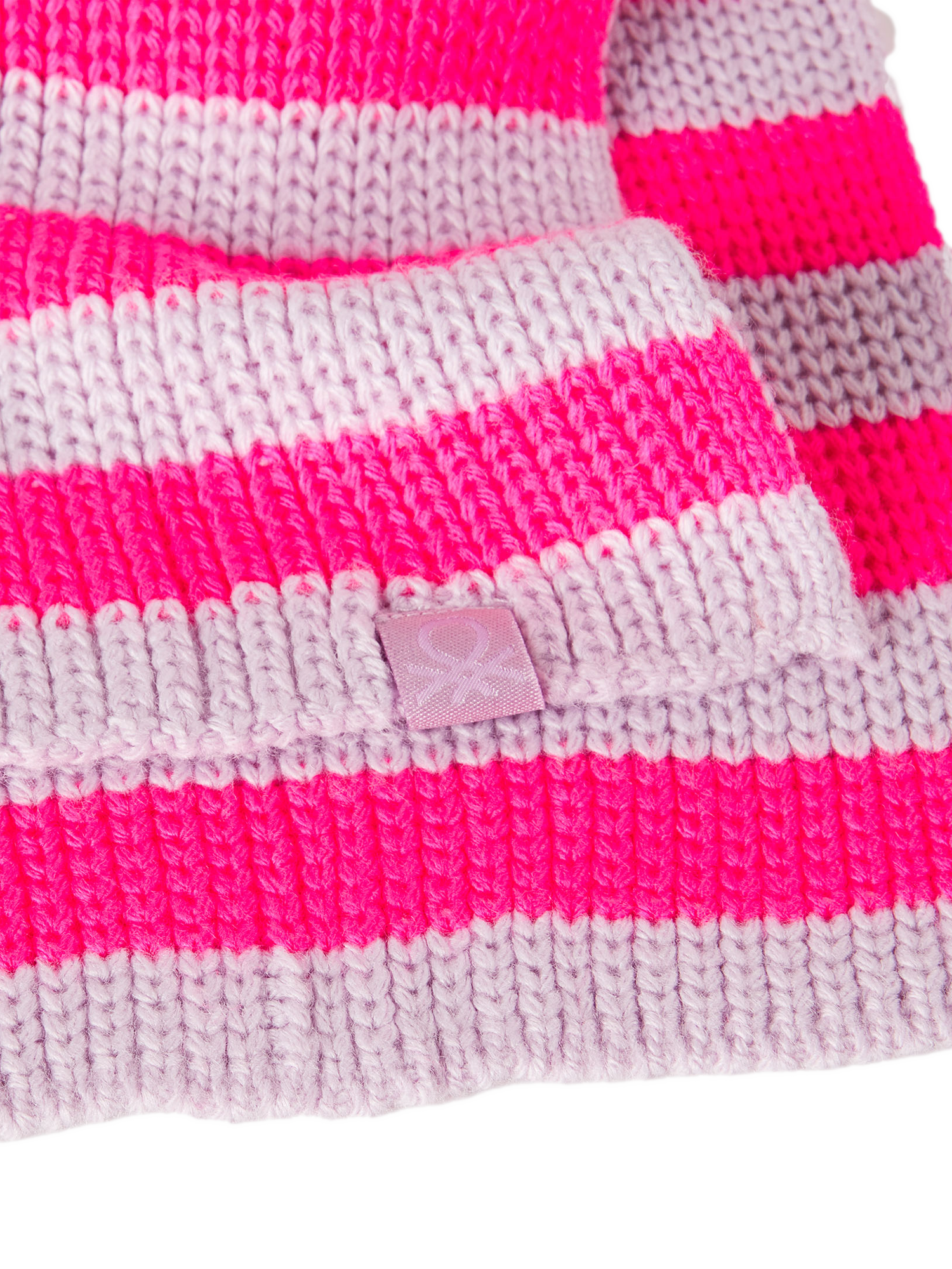 Product image 3 of 3, which shows Benetton Kids' Two Tone Striped Knit Scarf, Violet, One