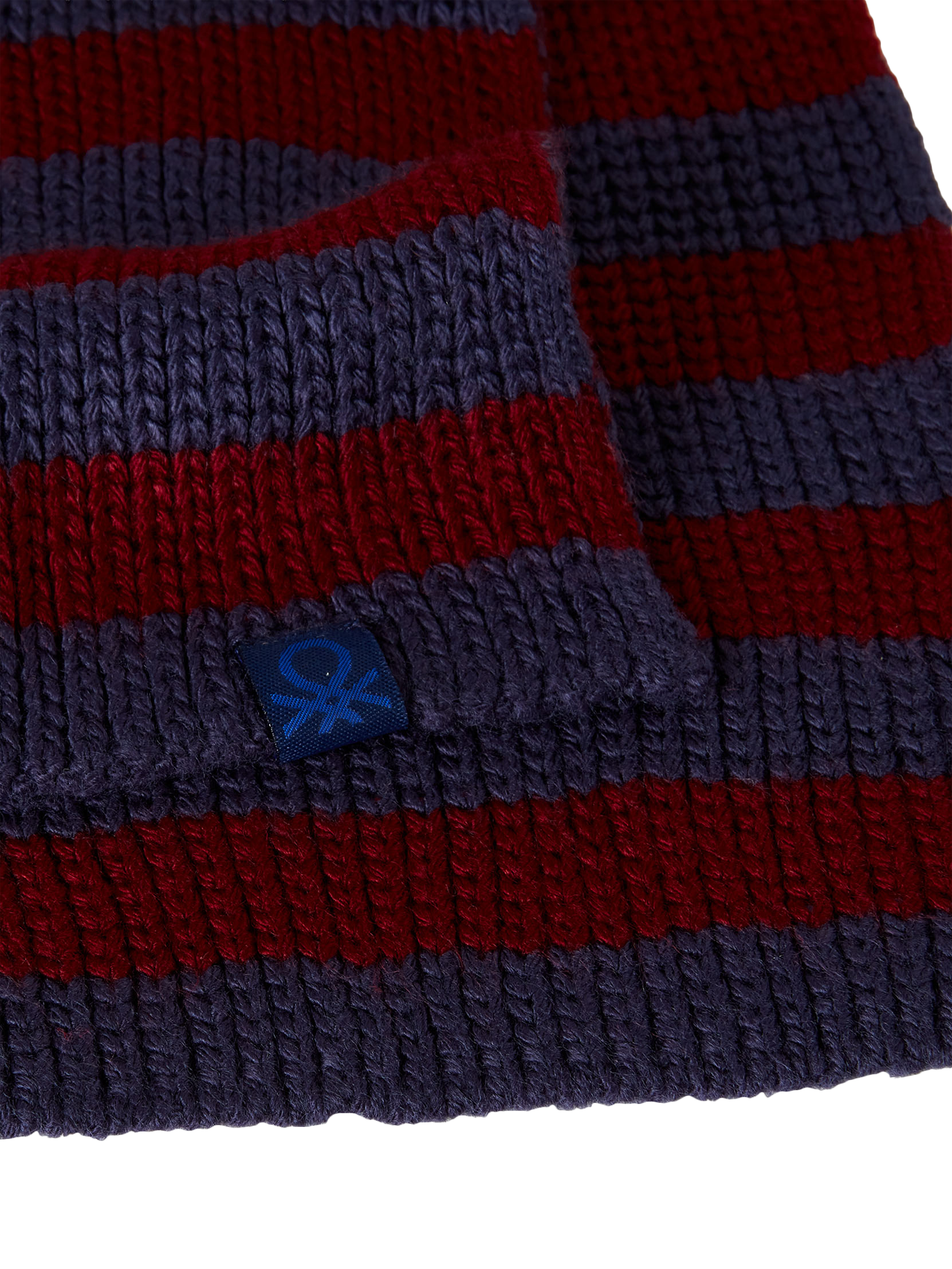 Product image 3 of 3, which shows Benetton Kids' Two Tone Striped Knit Scarf, Blue, One