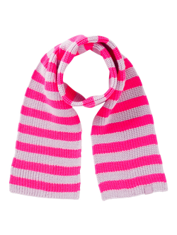 Benetton Kids' Two Tone Striped Knit Scarf, Violet