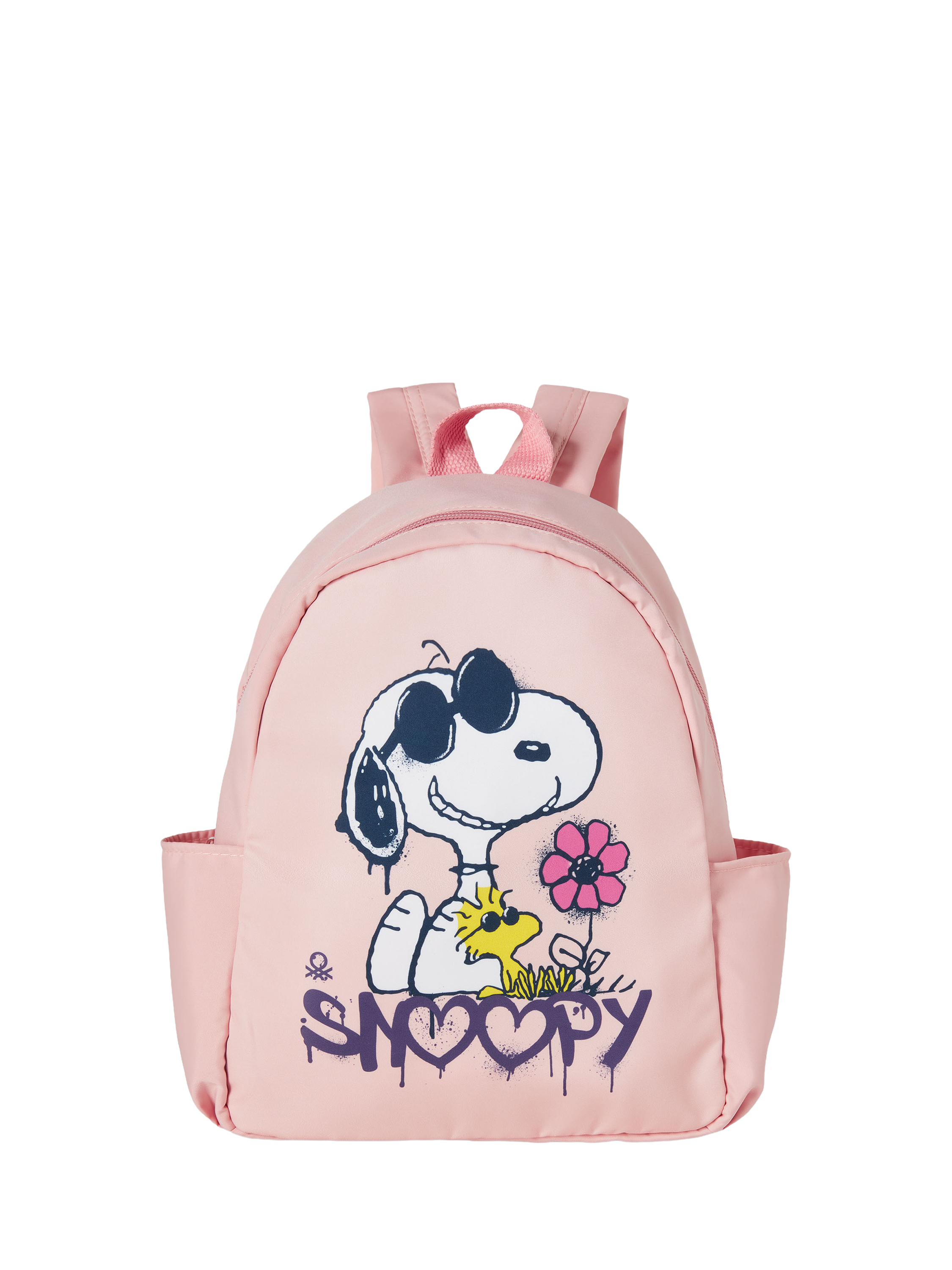 Product image 1 of 3, which shows Benetton Kids' Snoopy Backpack, Pink