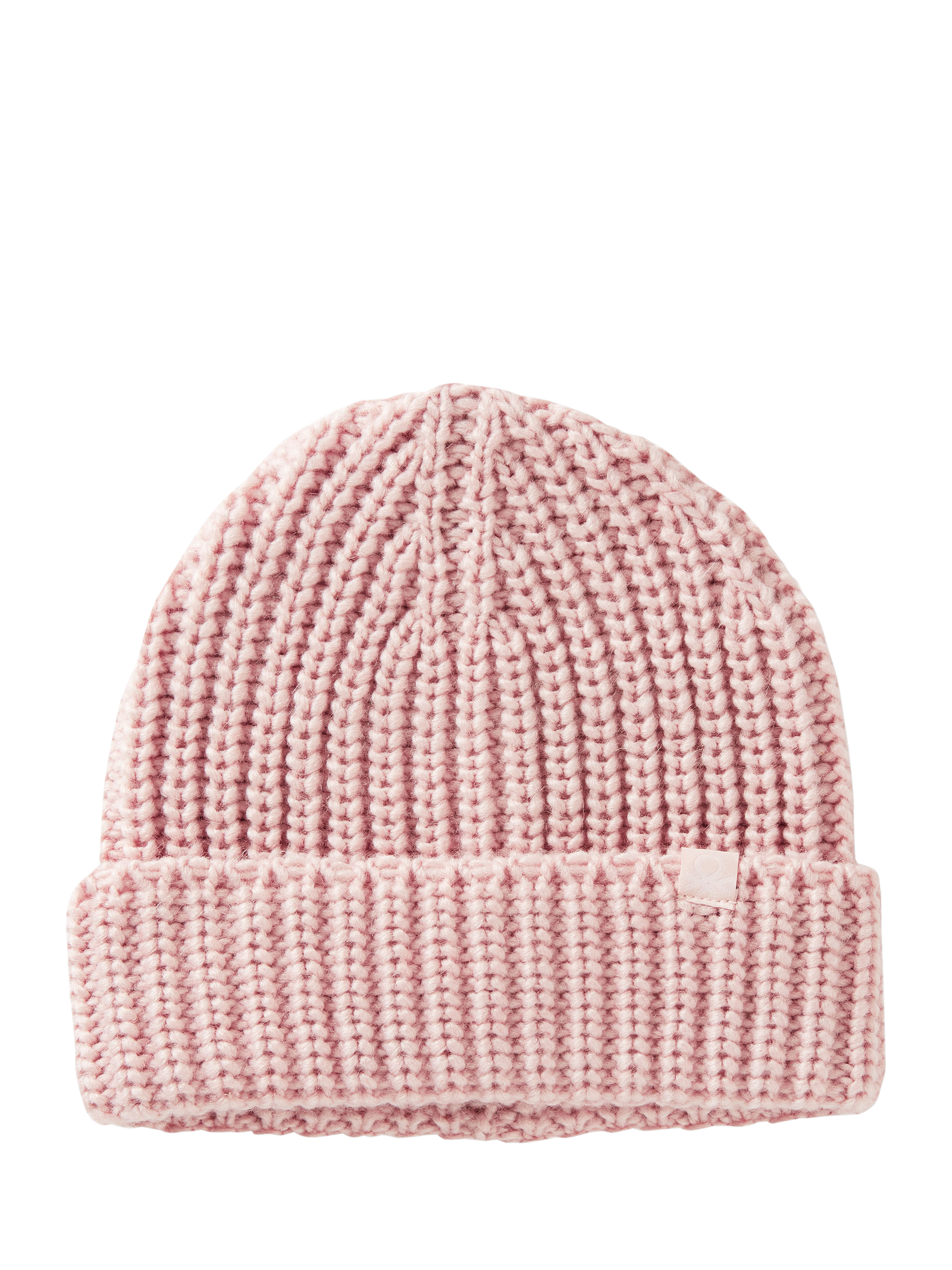 Product image 1 of 3, which shows Benetton Kids' Knitted Beanie Hat, Pink, One Size