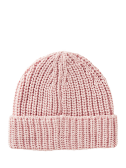 Benetton Kids' Knitted Beanie Hat, Pink - view 2, Pink