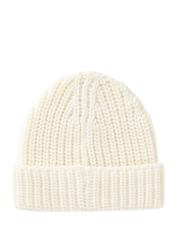 Benetton Kids' Soft Beanie Hat, White - view 2, White