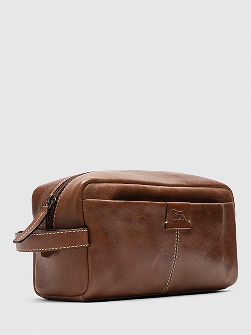 Product image 2 of 7, which shows Rodd & Gunn Princeton Leather Wash Bag, Cognac, One Size