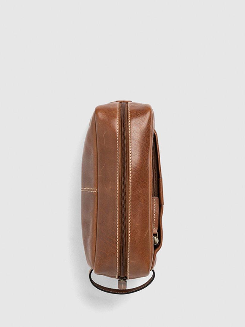 Product image 4 of 7, which shows Rodd & Gunn Princeton Leather Wash Bag, Cognac, One Size
