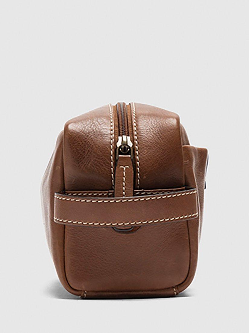 Product image 7 of 7, which shows Rodd & Gunn Princeton Leather Wash Bag, Cognac, One Size