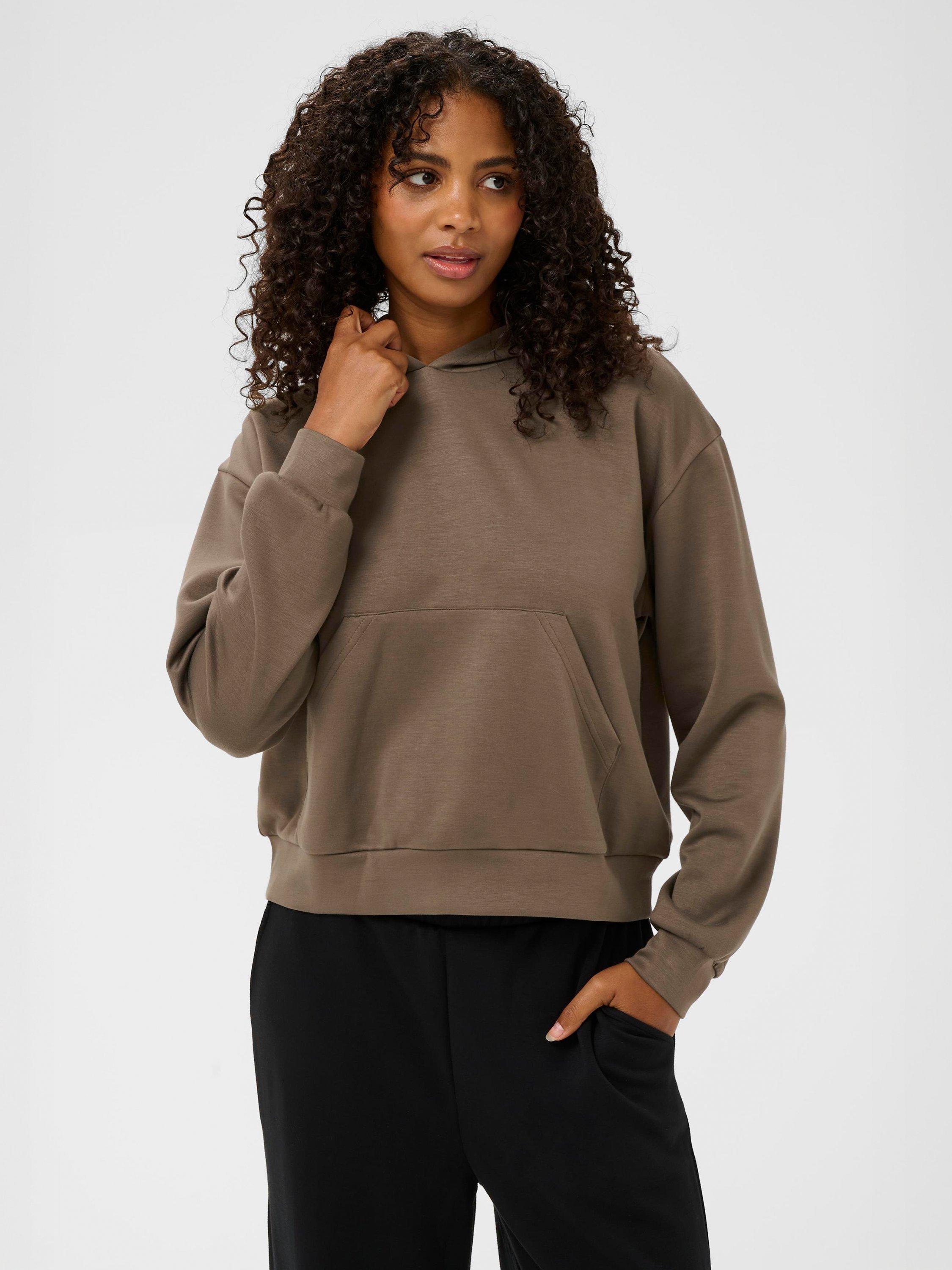 Product image 1 of 6, which shows KAFFE KAannika Hoodie, Morel, XS