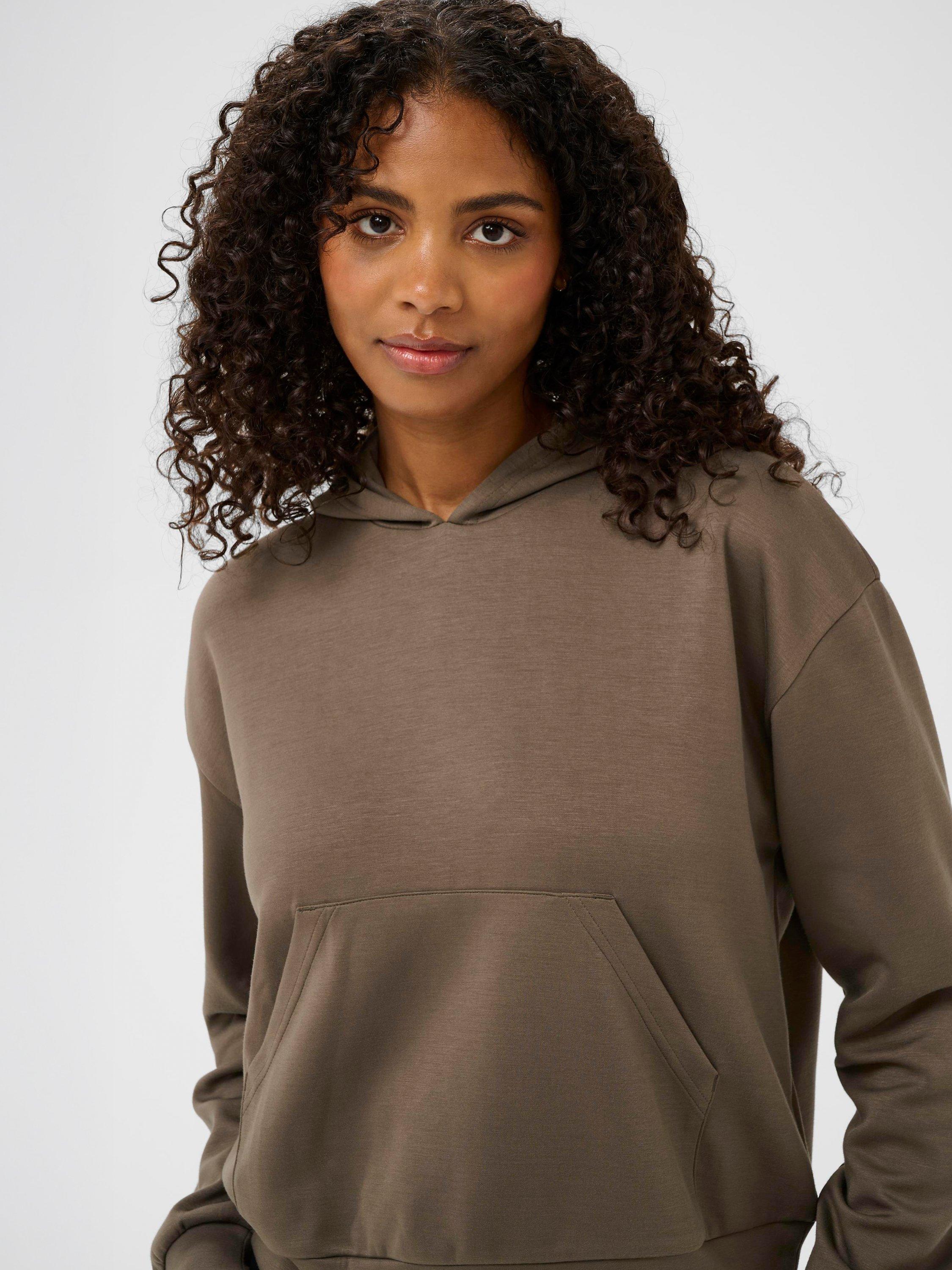 Product image 4 of 6, which shows KAFFE KAannika Hoodie, Morel, XS