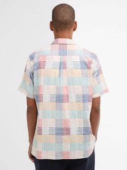 Barbour Oakshore Short Sleeve Gingham Cotton Shirt, Red - view 2, Red