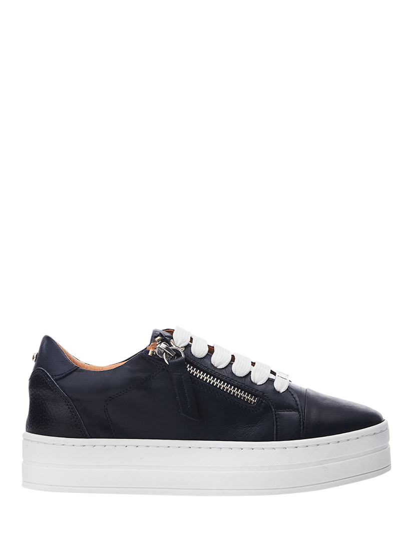 Product image 1 of 5, which shows Moda in Pelle Abbiy Leather Trainers, Navy, 3
