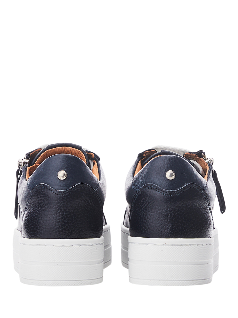 Product image 4 of 5, which shows Moda in Pelle Abbiy Leather Trainers, Navy, 3