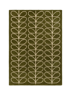 Orla Kiely Linear Stem Wool Rug, Olive