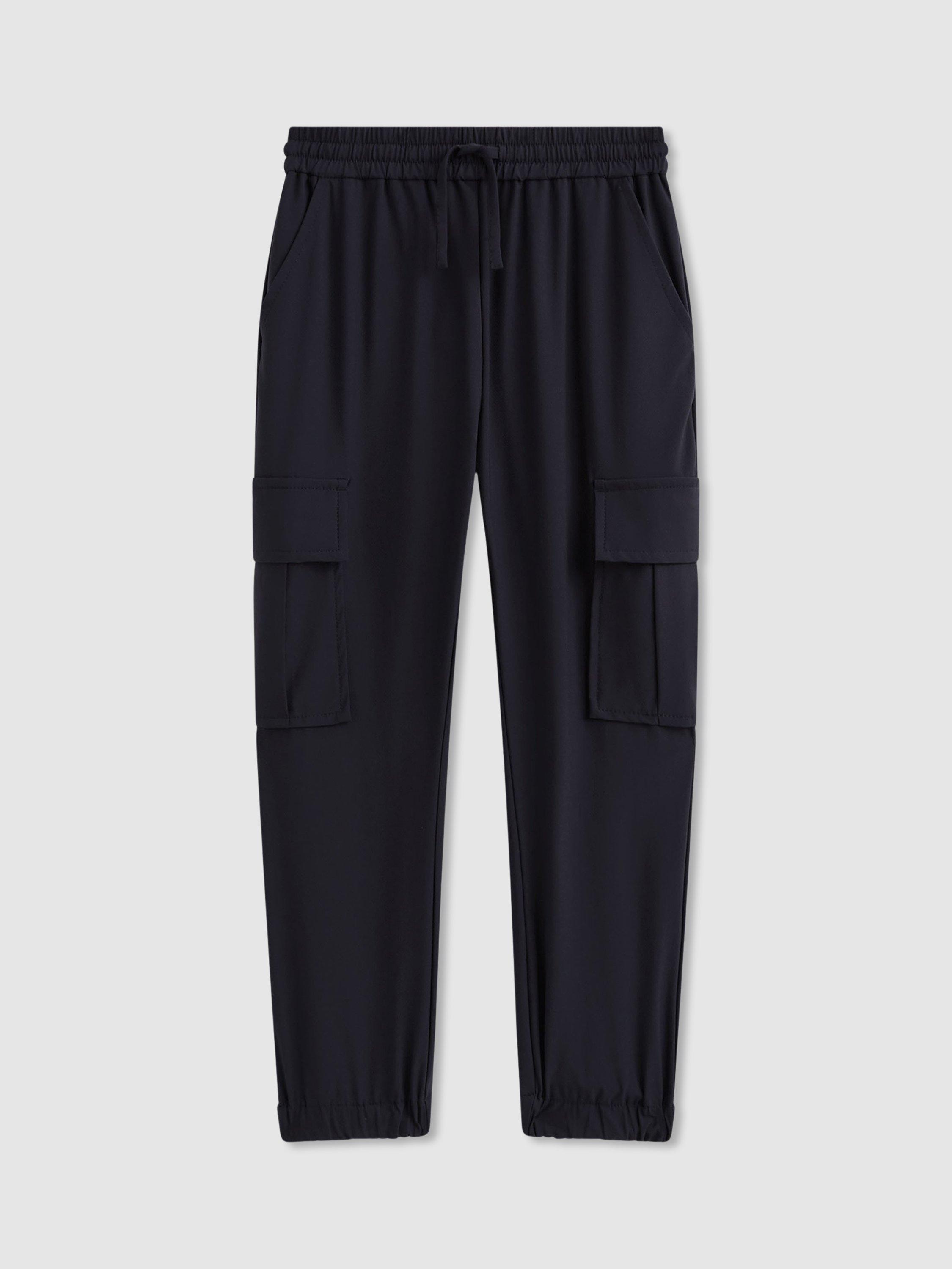 Product image 2 of 4, which shows Reiss Kids' Lucian Cargo Joggers, Navy, 3-4 years