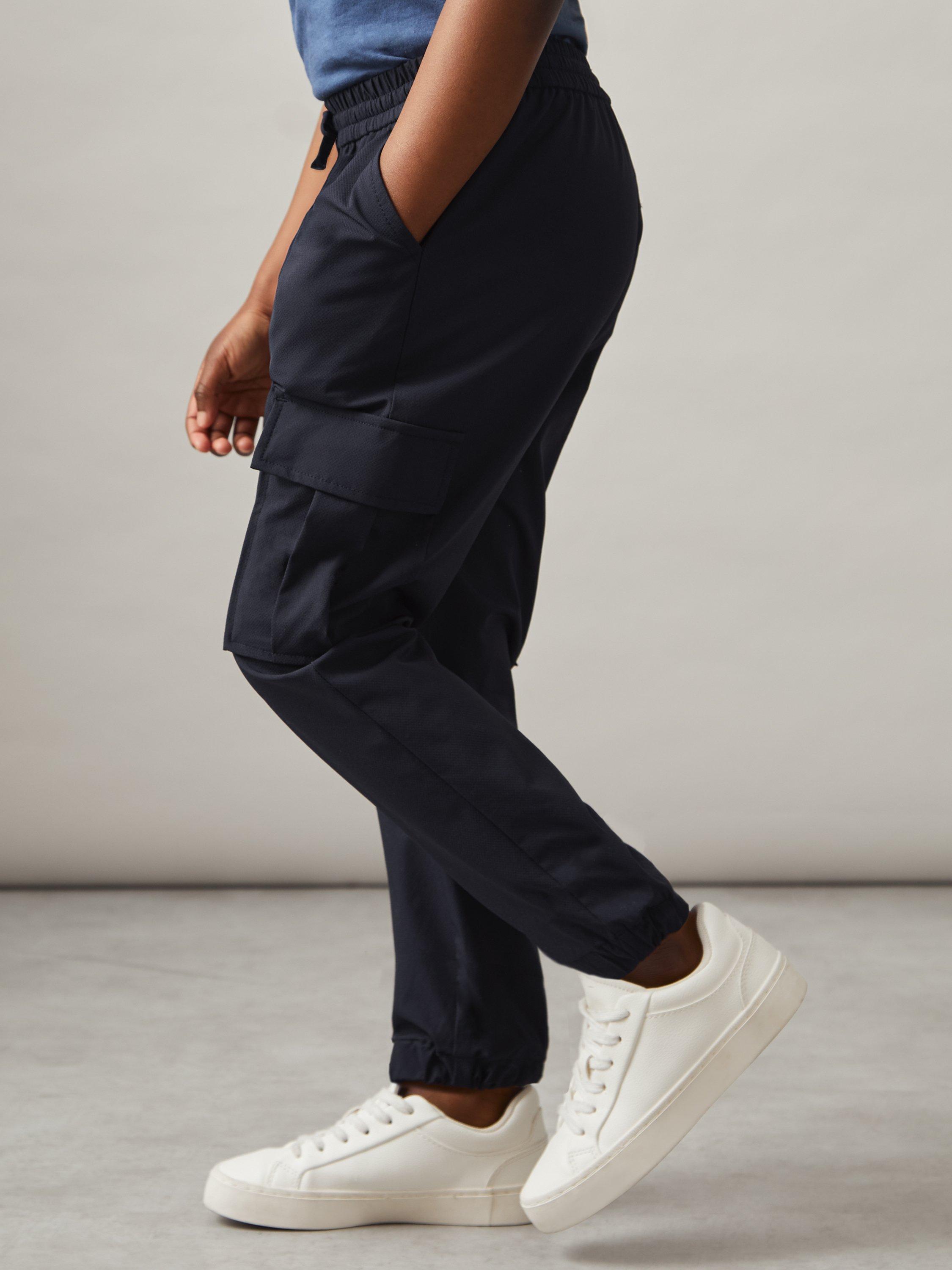 Product image 3 of 4, which shows Reiss Kids' Lucian Cargo Joggers, Navy, 3-4 years