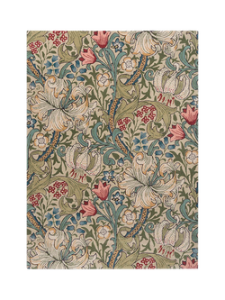 Morris & Co. Golden Lily Pure Wool Rug, Green, Green