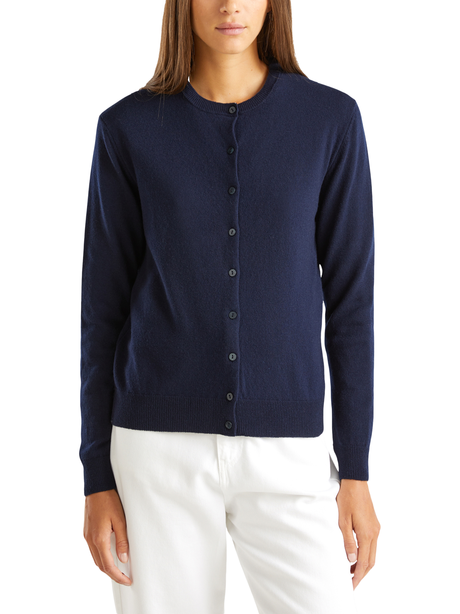 Product image 1 of 6, which shows Benetton Korean Cardigan, Blue, S