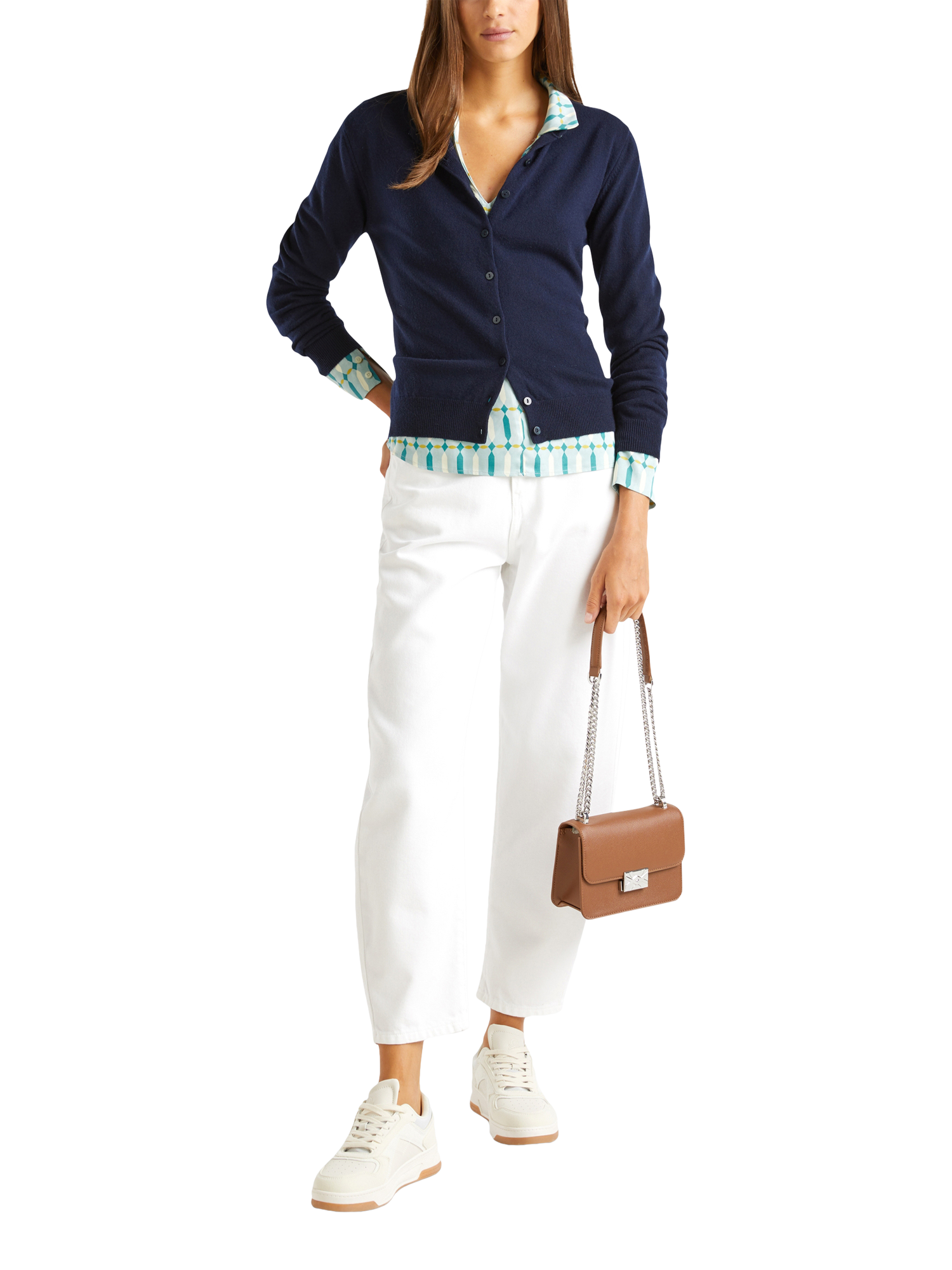 Product image 3 of 6, which shows Benetton Korean Cardigan, Blue, S