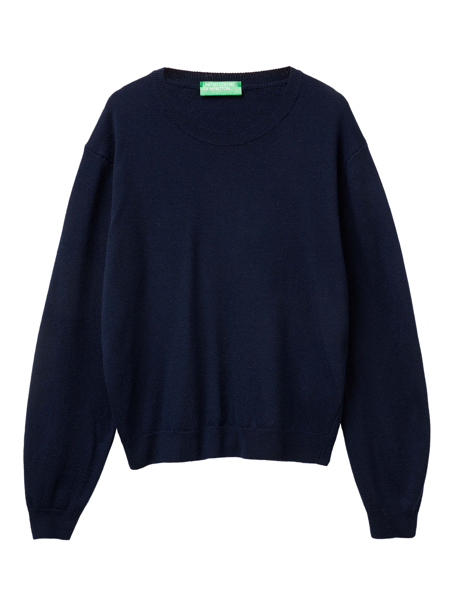Product image 4 of 6, which shows Benetton Crew Neck Jumper, Blue, XS