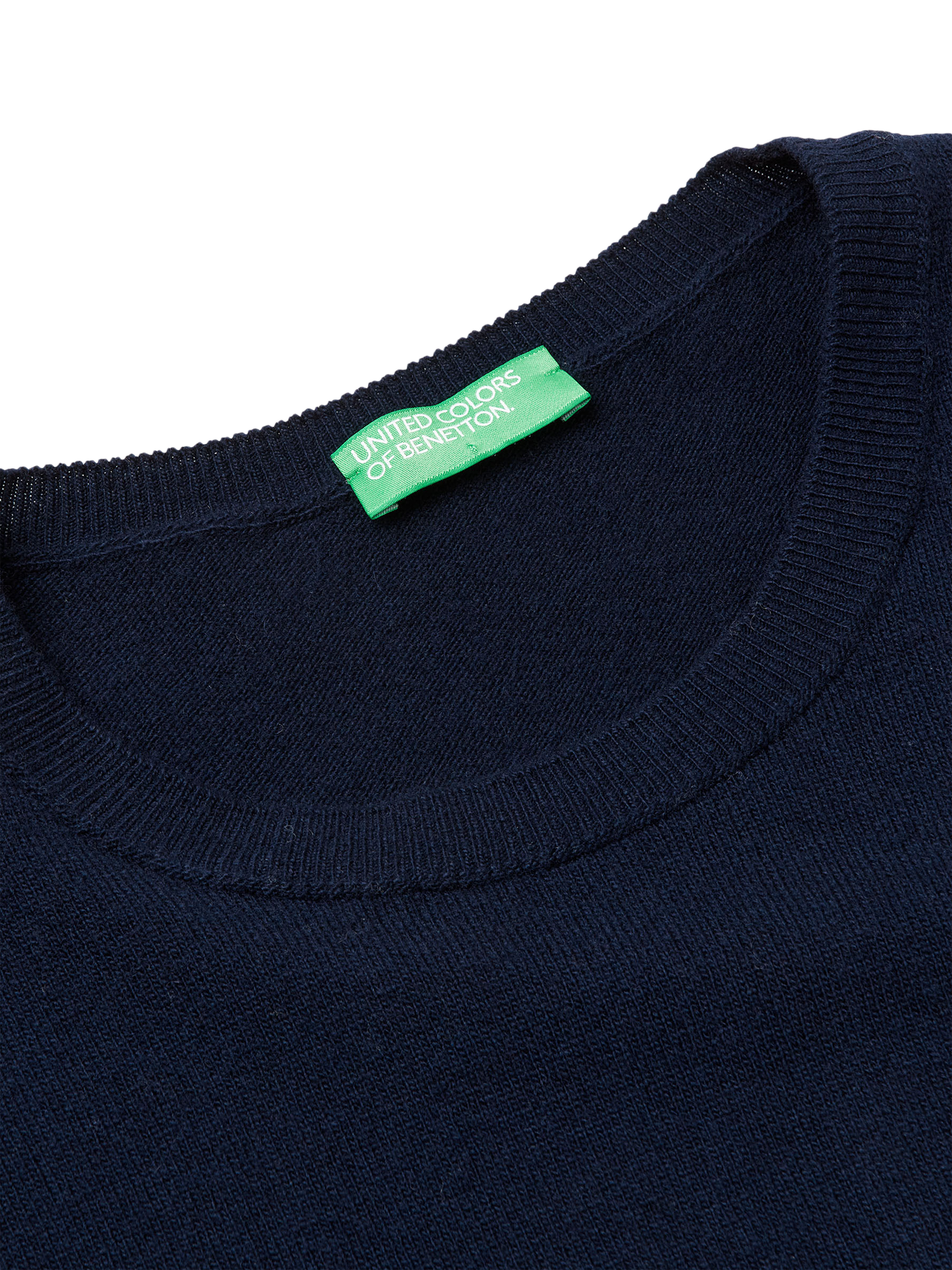 Product image 6 of 6, which shows Benetton Crew Neck Jumper, Blue, XS