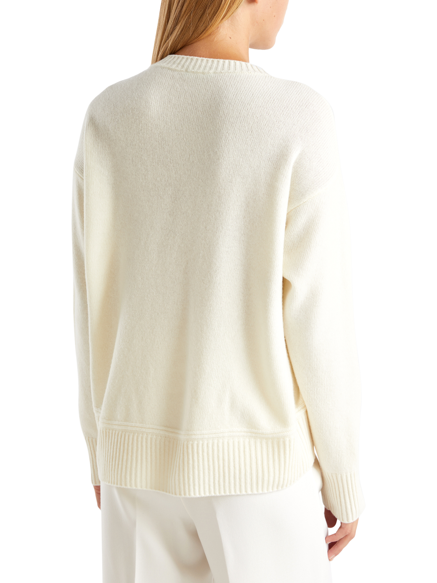 Product image 2 of 6, which shows Benetton Crew Neck Jumper, White, XS