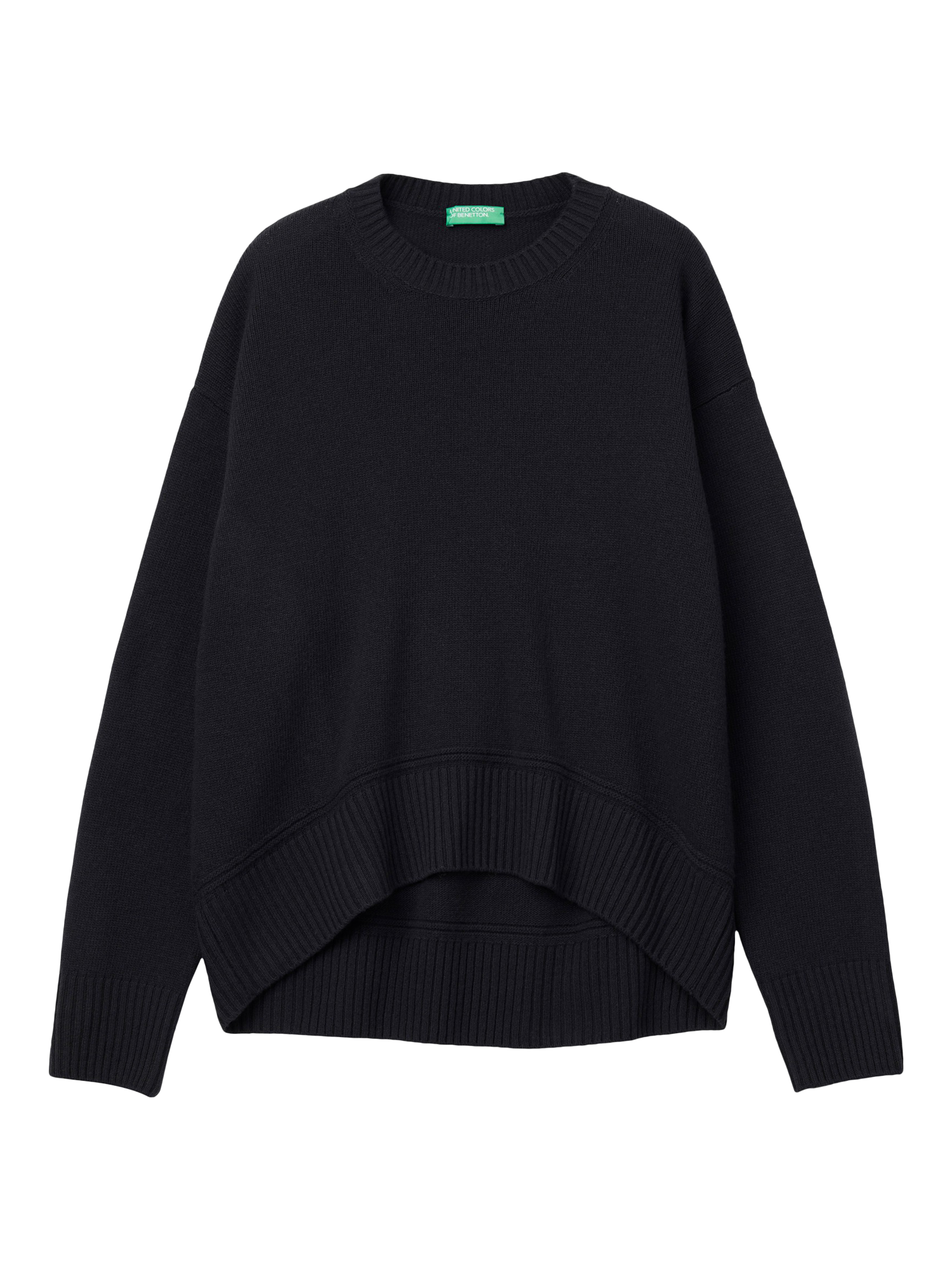 Product image 4 of 6, which shows Benetton Crew Neck Jumper, Black, XS