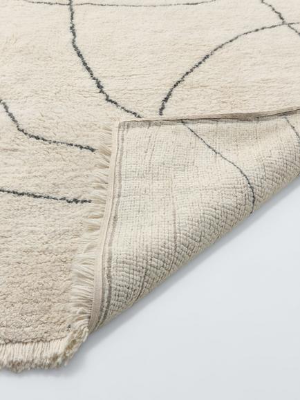 John Lewis Scribble Berber Hand Tufted Pure Wool Rug, White Ivory - view 2, White Ivory