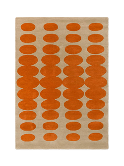 Orla Kiely Optical Oval Pure Wool Rug, Orange