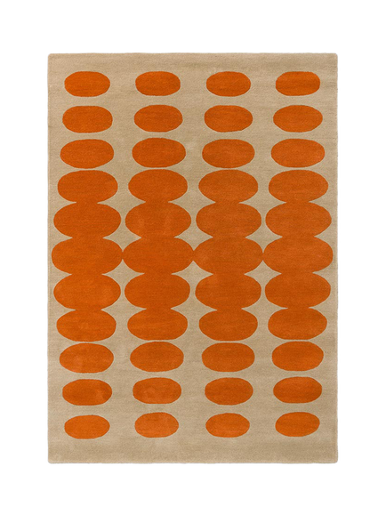 Orla Kiely Optical Oval Pure Wool Rug, Orange