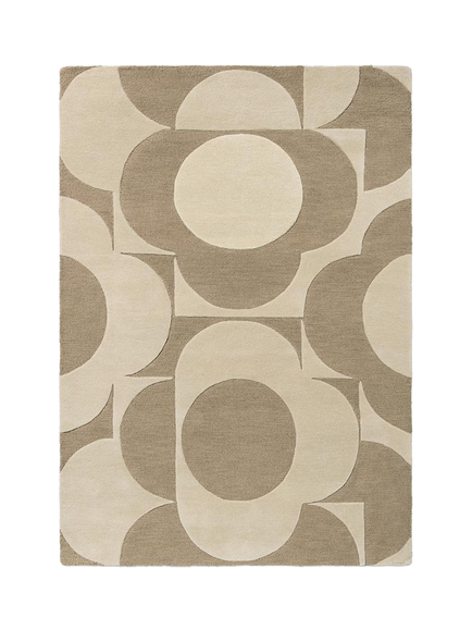 Orla Kiely Prism Flower Pure Wool Rug, Ecru, Ecru