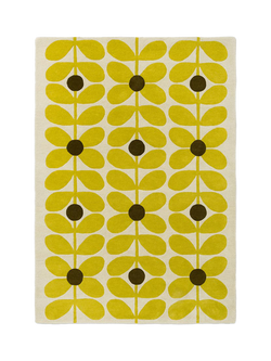 Orla Kiely Sixties Stem Pure Wool Rug, Yellow, Yellow