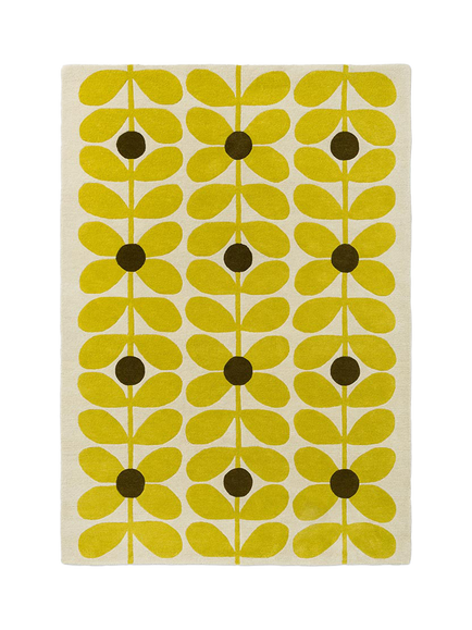 Orla Kiely Sixties Stem Pure Wool Rug, Yellow, Yellow