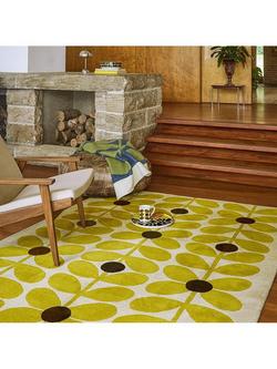 Orla Kiely Sixties Stem Pure Wool Rug, Yellow - view 2, Yellow