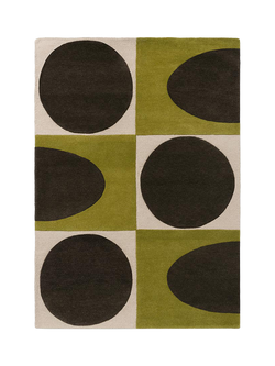 Orla Kiely Spot Square Pure Wool Rug, Green