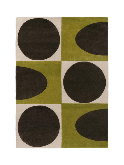 Orla Kiely Spot Square Pure Wool Rug, Green