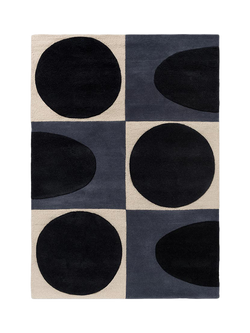 Orla Kiely Spot Square Pure Wool Rug, Navy