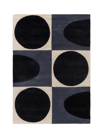 Orla Kiely Spot Square Pure Wool Rug, Navy