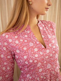 Aspiga Mara Floral Midi Dress, Pink/White - view 2, Pink/White