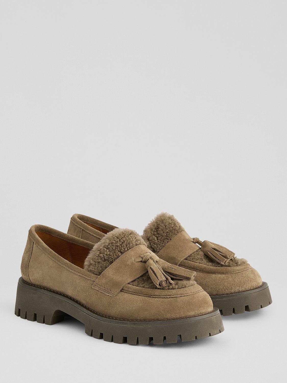 Product image 2 of 4, which shows L.K.Bennett Shirley Suede Loafers, Mushroom, 5