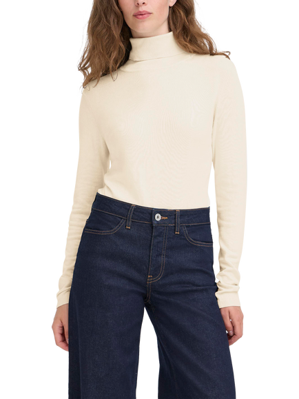 ICHI Mafa Roll Neck Jumper, Almond Milk