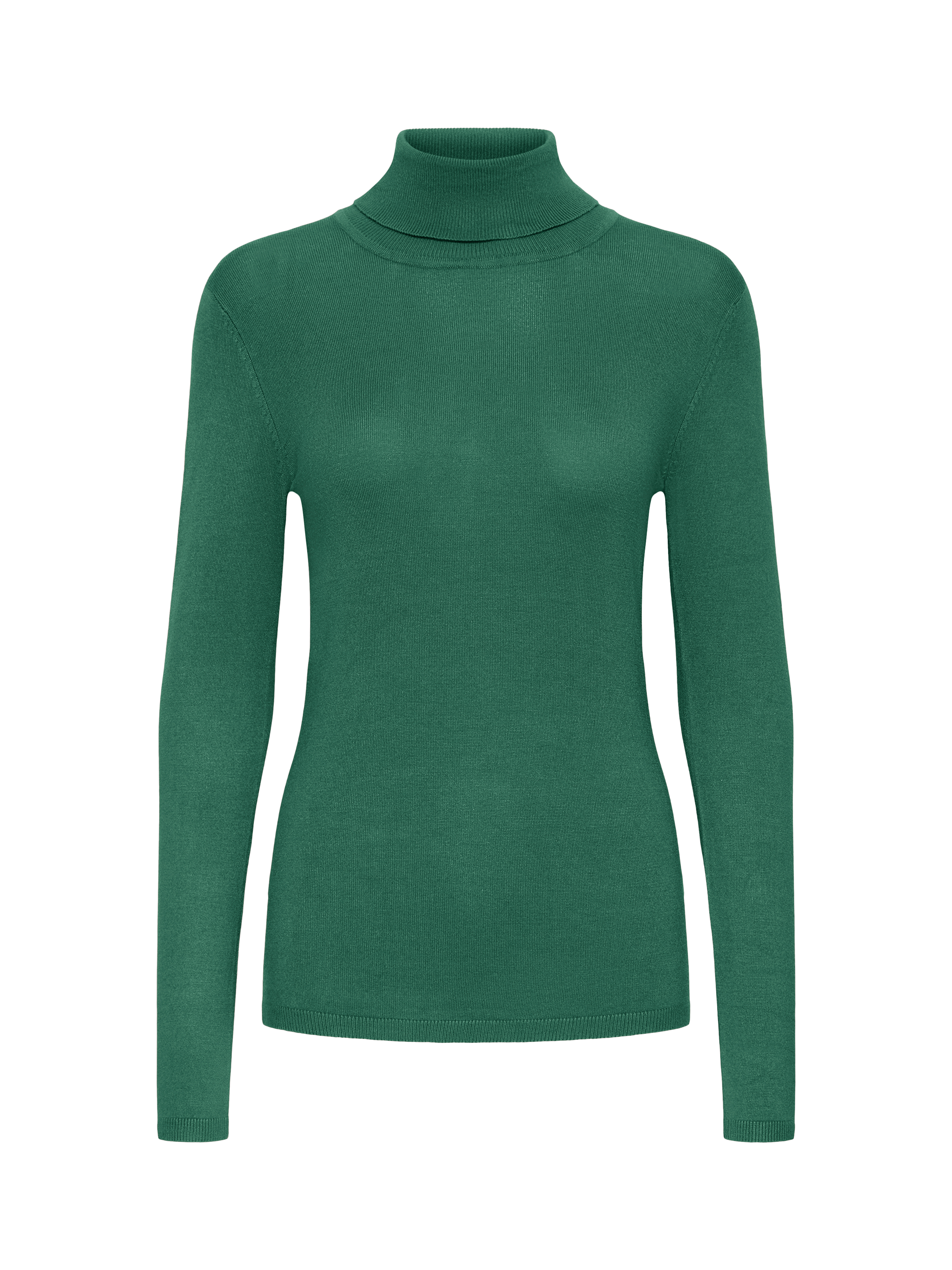 Product image 5 of 7, which shows ICHI Mafa Roll Neck Jumper, Pine Needle, XS