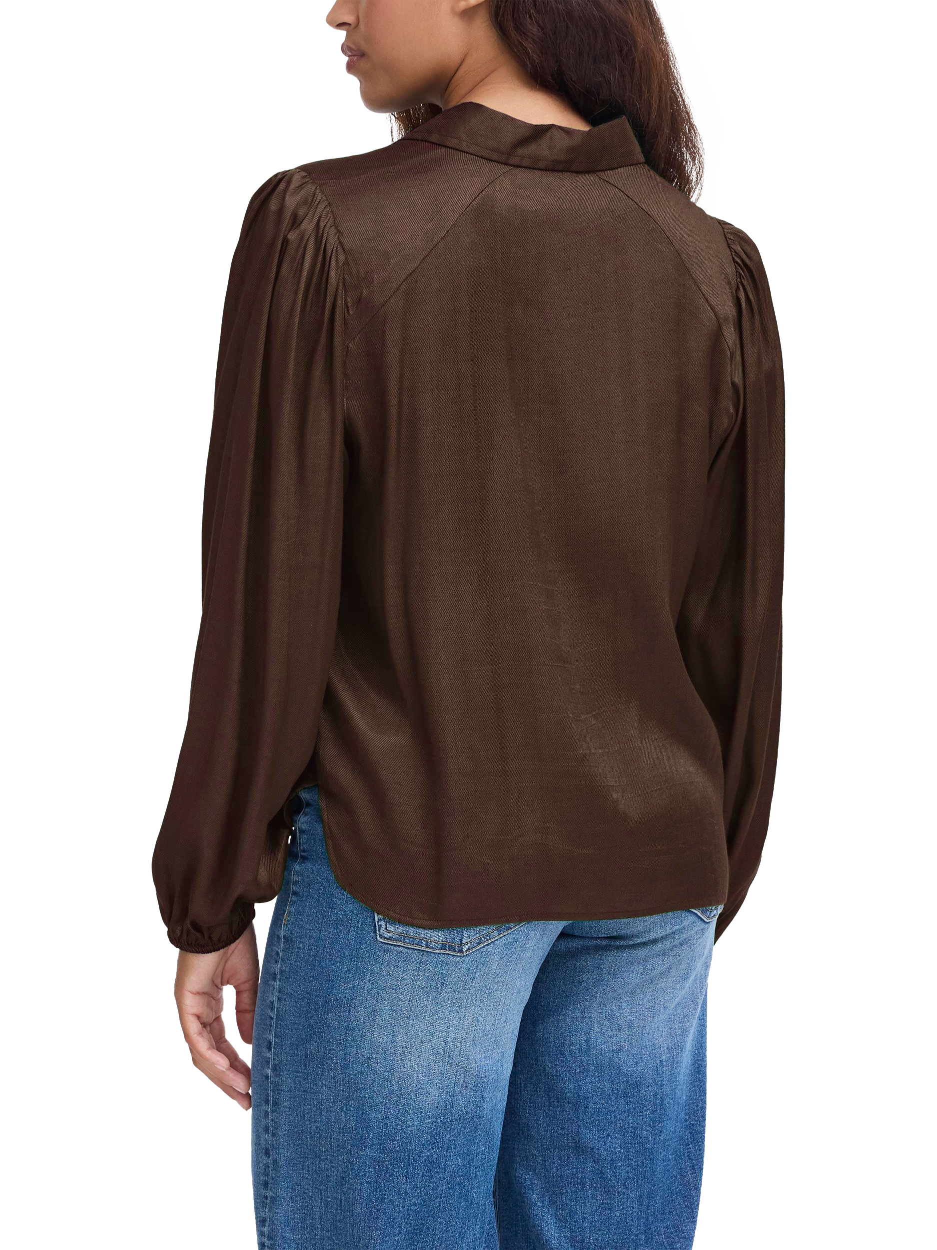 Product image 2 of 7, which shows ICHI Colorada Long Sleeve Shirt, Coffee Bean, 10
