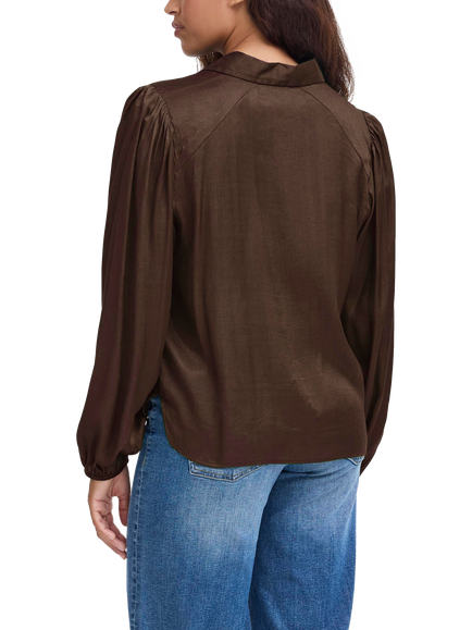 ICHI Colorada Long Sleeve Shirt, Coffee Bean - view 2, Coffee Bean